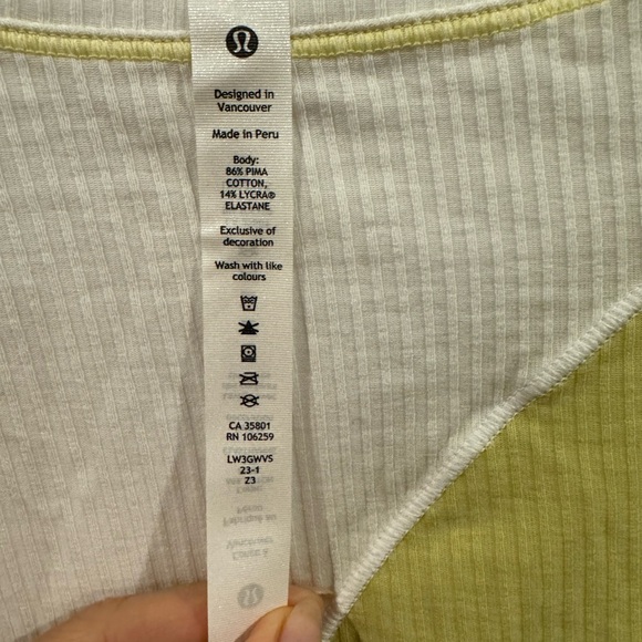 NWT Lululemon - Asymmetrical Ribbed Cotton Long Sleeve - size XL - Picture 5 of 5